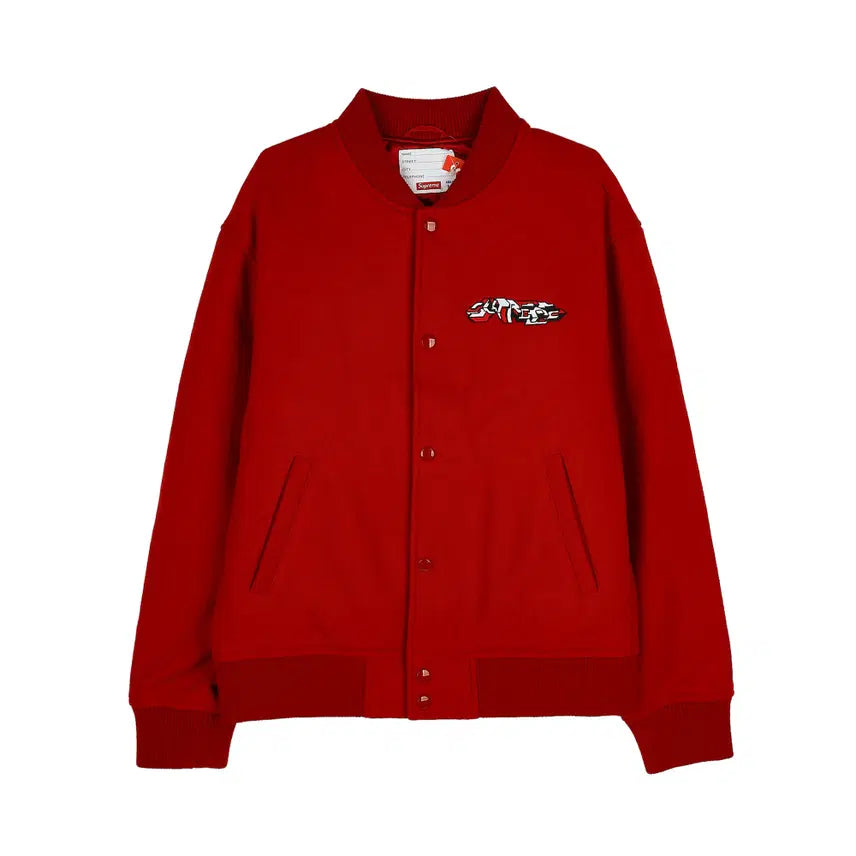 [BUNJANG] Supreme Delta Logo Varsity Jacket Red (M) / [M] 슈프림 델타 로고 바시티 자켓 - 19FW