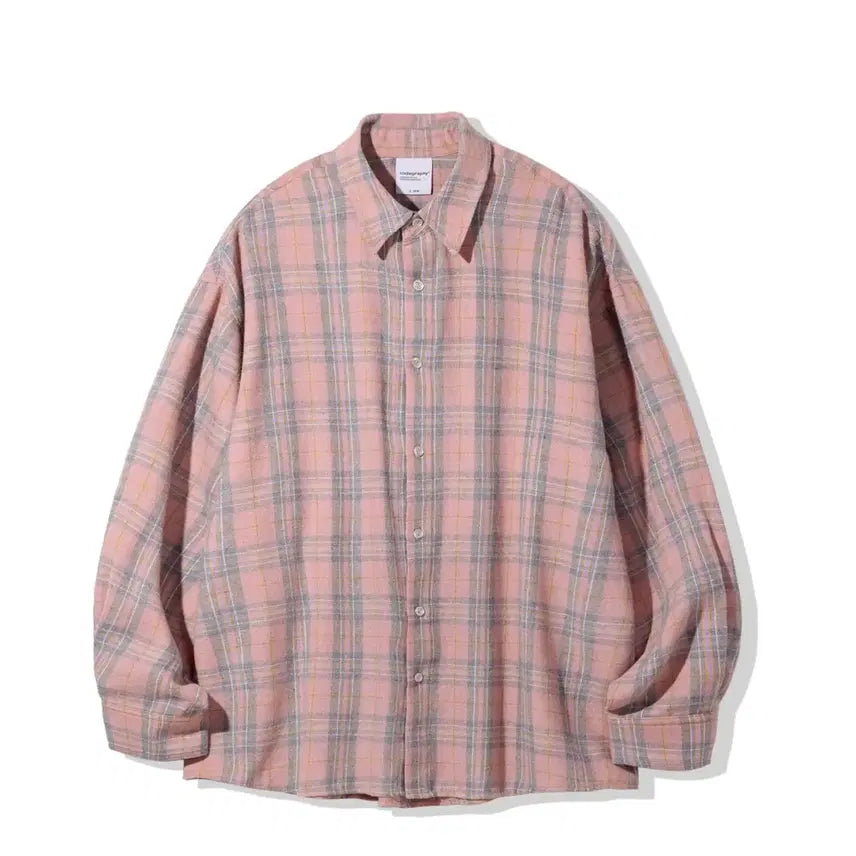 [BUNJANG] Code:gracy Overfit Check Shirt Light Pink / 새상품 코드그라피 오버핏 체크 셔츠 남방 라이트 핑크