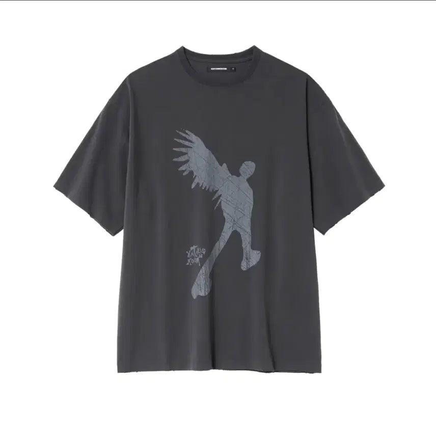[BUNJANG] HAECHING ROOM Broken Angel T-Shirt Charcoal / [4] 해칭룸 broken angel 반팔 차콜