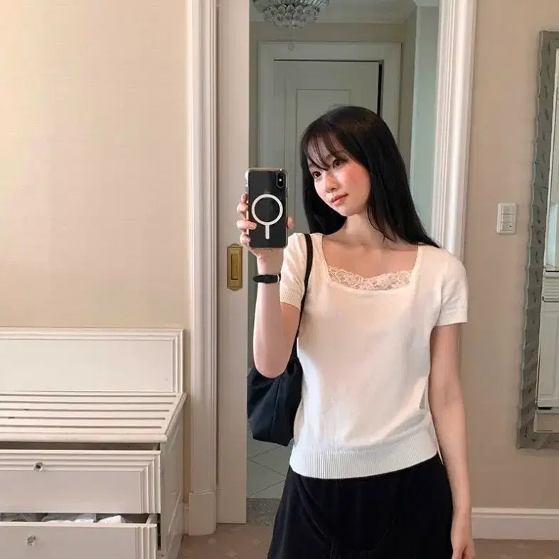 [BUNJANG] Only Flily Floren Lace Knit Ivory / 프릴리 [ONLY FLILY] Floren Lace Knit 아이보리