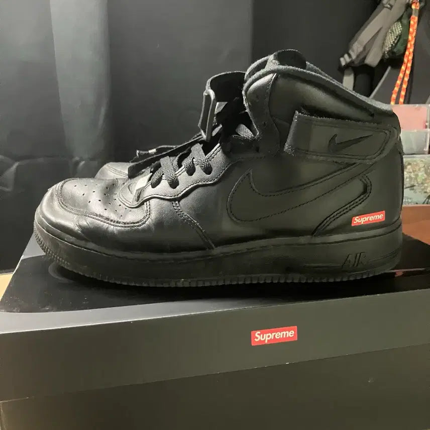 [BUNJANG] Supreme Nike Air Force 1 Mid Black / 280 슈프림 나이키 에어포스 1 미드 블랙