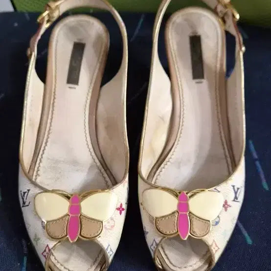 [BUNJANG] Louis Vuitton Multicolor Butterfly Embellishment Heels / 루이비통 멀티정품구두