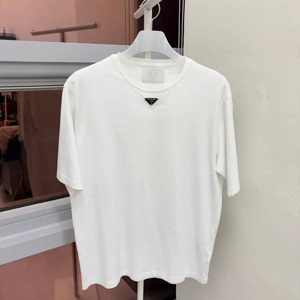 [BUNJANG] Prada Patch Crewneck Triangle Logo Short Sleeve T-shirt (L) / [L size] *정품* 프라다 패치 크루넥 삼각로고 반팔 티셔츠