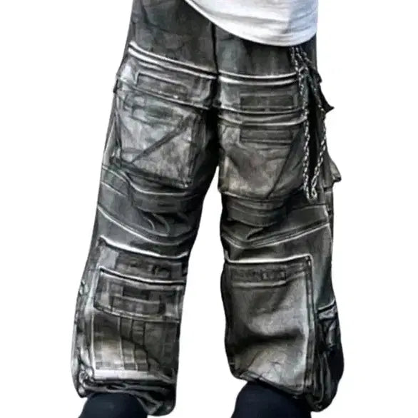 [BUNJANG] PROJECT GR Painted Denim Cargo Dirty White Size 1 / 프로젝트GR 페인티드 데님 카고 더티 화이트 1