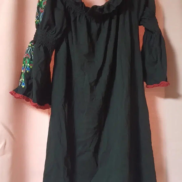 [BUNJANG] ASOS Black Embroidered Dress / 영국 직구)ASOS 블랙 자수 원피스