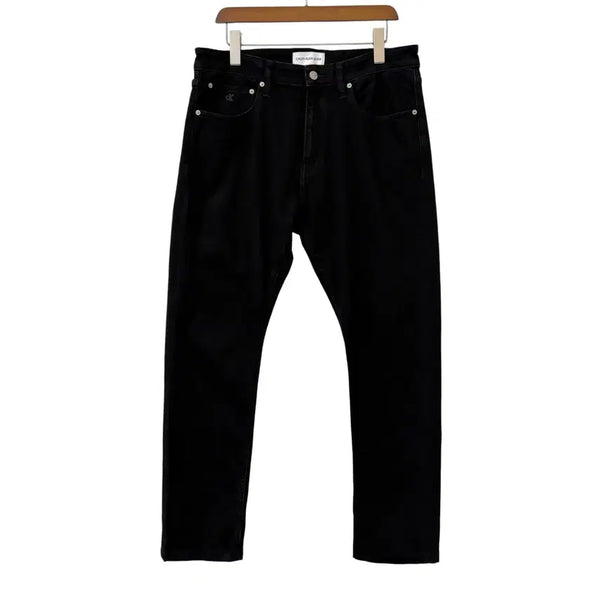 [BUNJANG] Calvin Klein Athletic Tapered Fit Stretch Denim Pants Black 34 / 캘빈클라인 애슬레틱 테이퍼드 핏 스판 데님 팬츠 블랙 34 정품