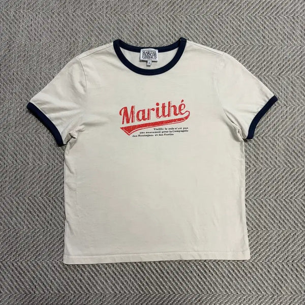 [BUNJANG] Marithe Francois Girbaud Ringer T-shirt Ivory / (S)마리떼 링거티 아이보리