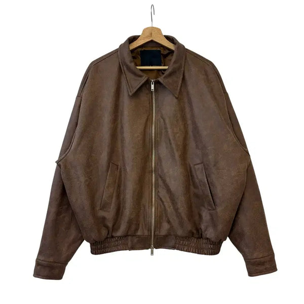 [BUNJANG] Black Moment Vegan Suede Zip-Up Jacket Brown L / 블랙모먼트 비건 스웨이드 집업 자켓 브라운 L 정품