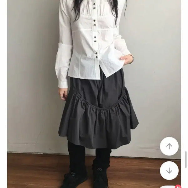 [BUNJANG] Chiriri Two-Way Midi Skirt Black / 에이블리 치리리 투웨이 미디 블랙 스커트