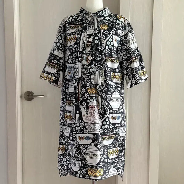 [BUNJANG] Misha Print Cotton Midi Dress / 미샤 프린트 코튼 드레스