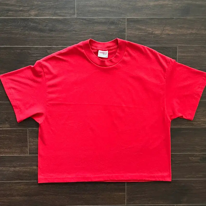 [BUNJANG] Vintage Single Stitch Plain Crop T-Shirt / [OS] 미국 빈티지 싱글스티치 무지 크롭 반팔티