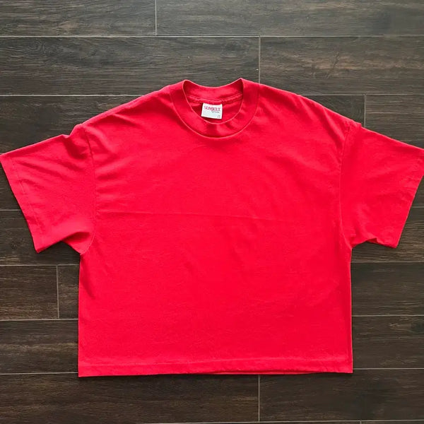 [BUNJANG] Vintage Single Stitch Plain Crop T-Shirt / [OS] 미국 빈티지 싱글스티치 무지 크롭 반팔티