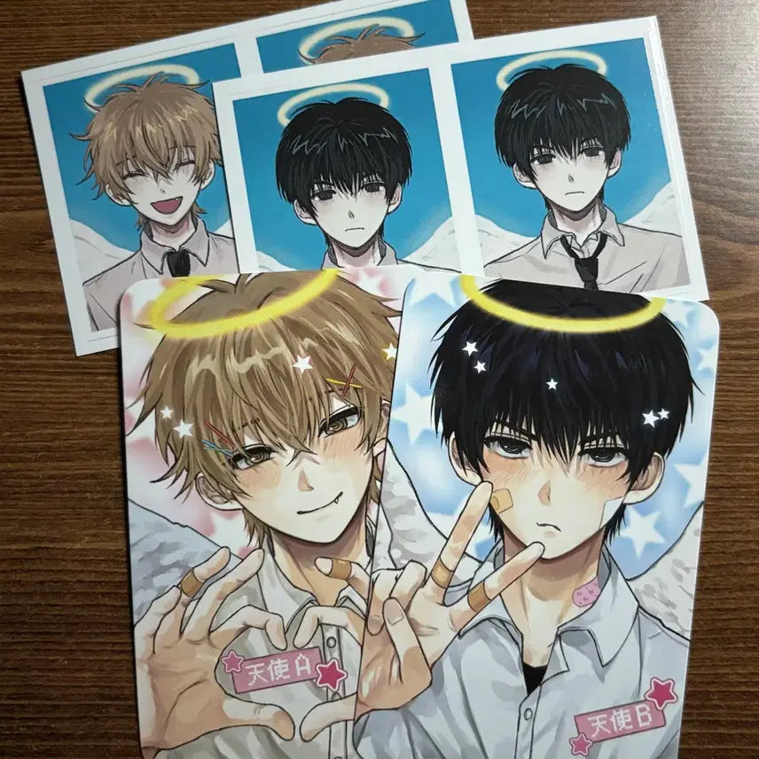 [BUNJANG] Amostew Angel Photo Card Sticker Set / 아무스튜님 천사 증사 증명사진 포카 스티커 세트