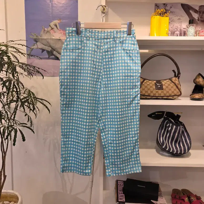 [BUNJANG] Alain Manoukian Gingham Check Bermuda Pants / (새상품) 알랭마누끼앙  깅엄 체크 버뮤다 팬츠