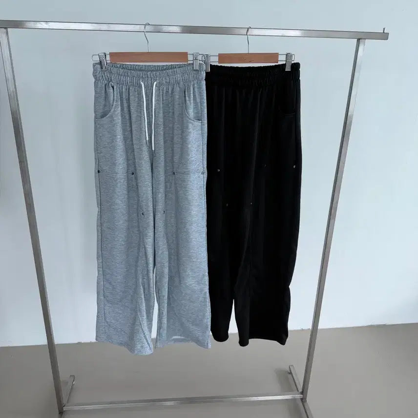 [BUNJANG] Summer Training Pants - Grey, Black / 여름 트레이닝 바지 -그레이 블랙
