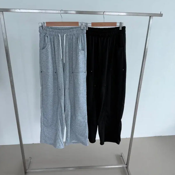 [BUNJANG] Summer Training Pants - Grey, Black / 여름 트레이닝 바지 -그레이 블랙