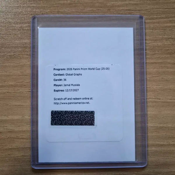 [BUNJANG] 2026 Panini Prizm World Cup Jamal Musiala Auto Redemption Card / 2026 파니니 프리즘 월드컵 자말 무시알라 오토 리뎀션