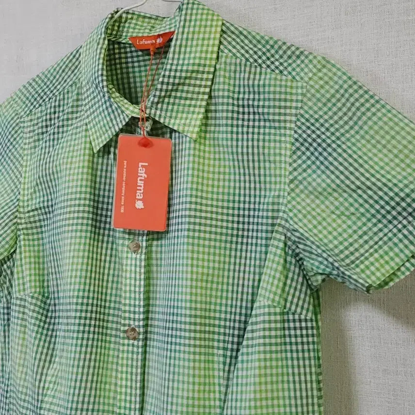 [BUNJANG] Lafuma Women's Short Sleeve Summer Shirt / 새상품) 라푸마 정품 반팔 셔츠 여름 남방 여성 90 55 순면 지지미 시어커스