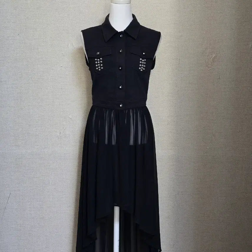 [BUNJANG] Egoist Sheer Layered Long Dress Size 55 / 에고이스트)시스루 레이어드 롱원피스55