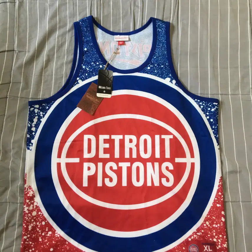 [BUNJANG] Mitchell & Ness Detroit Pistons Sleeveless Jersey XL / 미첼엔네스 NBA 디트로이트 피스톤스 나시 민소매 져지 XL사이즈 새상품
