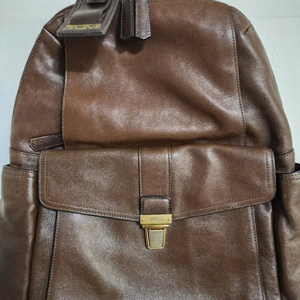 [BUNJANG] Tumi Beacon Hill Leather Backpack Brown / 투미 가죽 백팩 비콘힐 레더 브라운