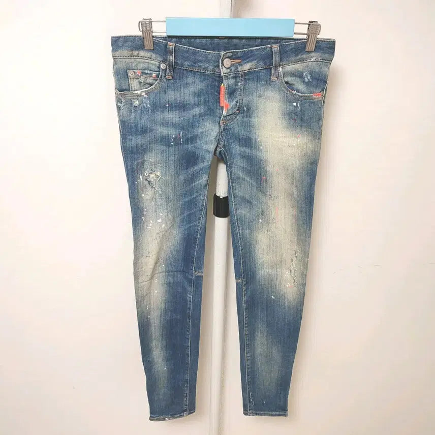 [BUNJANG] Dsquared2 Women's Painted Span Denim Pants / [29] 디스퀘어드2 여성 페인팅 스판 청바지 데님팬츠