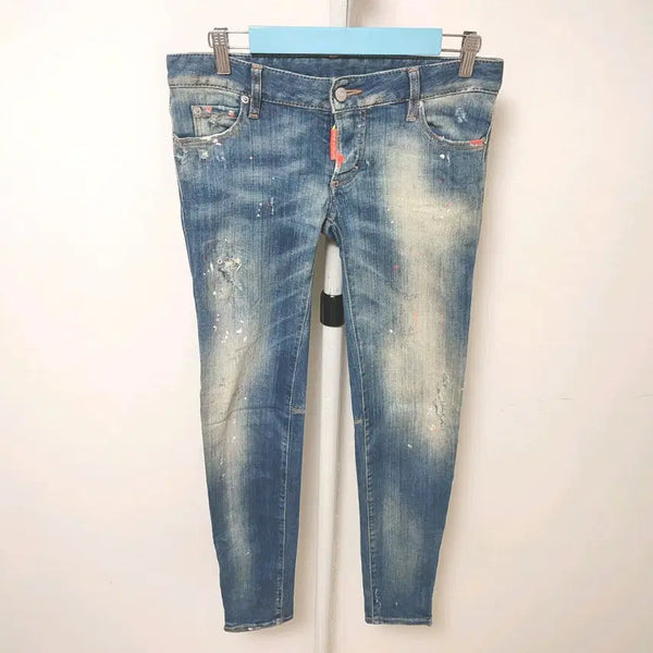 [BUNJANG] Dsquared2 Women's Painted Span Denim Pants / [29] 디스퀘어드2 여성 페인팅 스판 청바지 데님팬츠