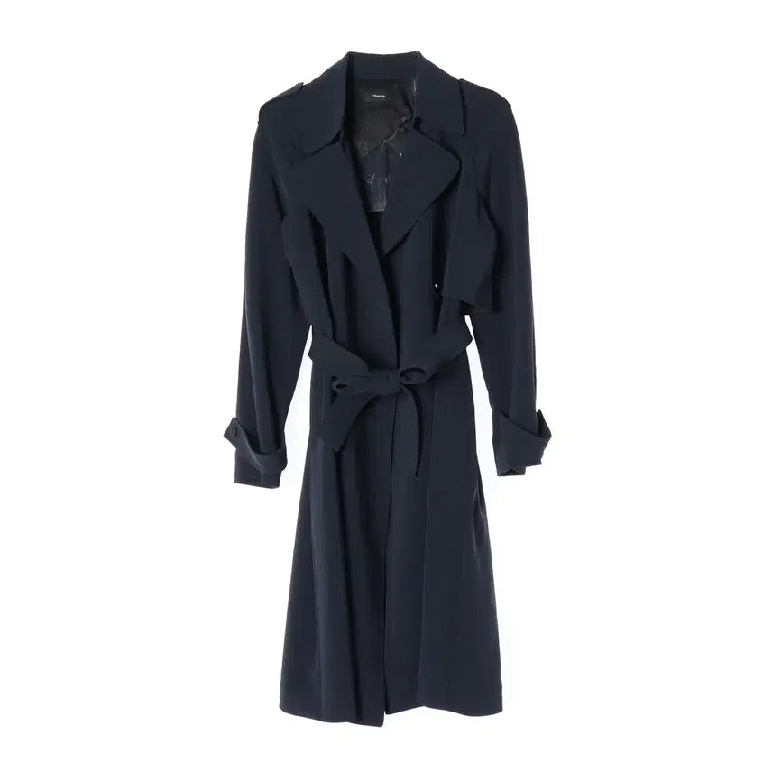 [BUNJANG] Theory Perfect Raglan Belted Trench Coat Navy / (새상품) 띠어리 퍼펙트 래글런 벨티드 트렌치 코트 네이비