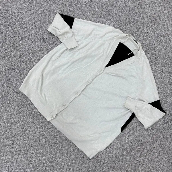 [BUNJANG] S-Course Colorblock Cashmere Cardigan / S 코스 배색 캐시미어 가디건 0727J2
