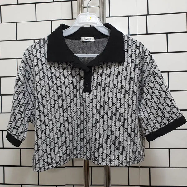 [BUNJANG] White Short-Sleeve Cropped T-Shirt / 흰-283 반팔 크롭 티셔츠