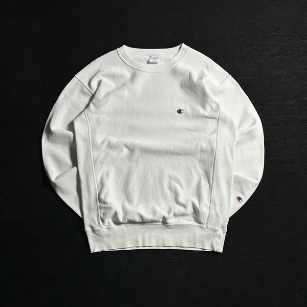 [BUNJANG] Champion Reverse Weave White Sweatshirt L / 챔피온 리버스위브 화이트 맨투맨