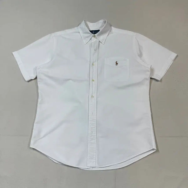 [BUNJANG] Polo Ralph Lauren Classic White Oxford Short Sleeve Shirt / L) 폴로 랄프로렌 클래식 화이트 옥스포드 반팔 셔츠