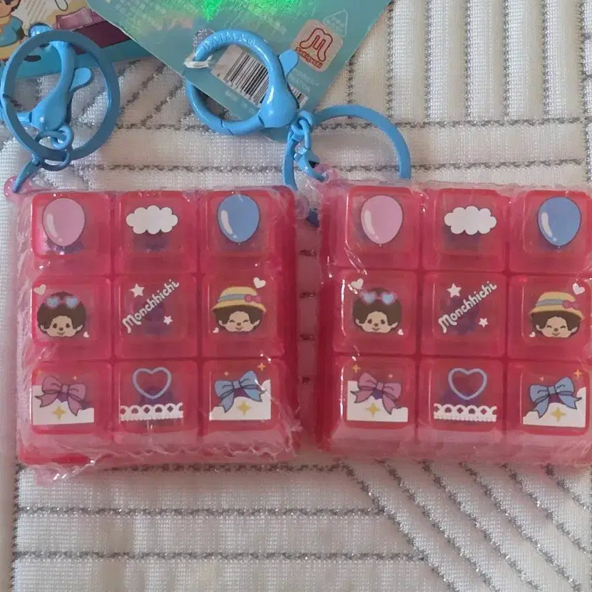 [BUNJANG] Monchhichi Pink 9-Key Clicker Keychain / 몬치치 핑크 9구 키캡 클릭커 키링 새상품 최저가
