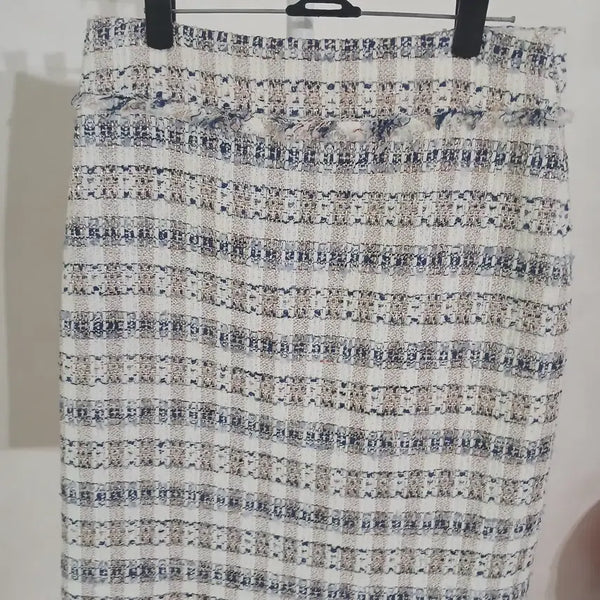 [BUNJANG] It MICHAA Pattern Tweed Skirt / 잇미샤 패턴 트위드 스커트