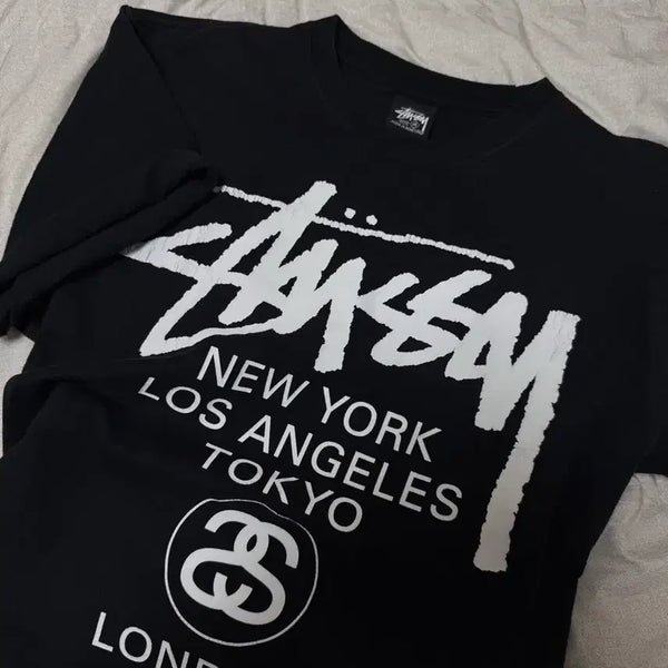 [BUNJANG] Stussy World Tour T-Shirt Black M / 스투시 월드투어 반팔티 M (솔드아웃 검수 정품)