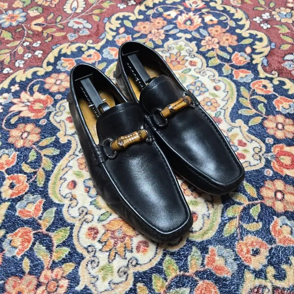 [BUNJANG] Gucci Bamboo Horsebit Leather Driving Loafers - Black, Size 41.5E / 구찌 뱀부 홀스빗 레더 드라이빙 슈즈 / 로퍼 블랙 구찌 41.5E