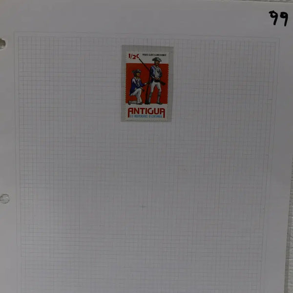 [BUNJANG] Foreign Stamp No. 99 Antigva 1 Type Single / [외국 우표 NO.99] 안티과 1종 싱글