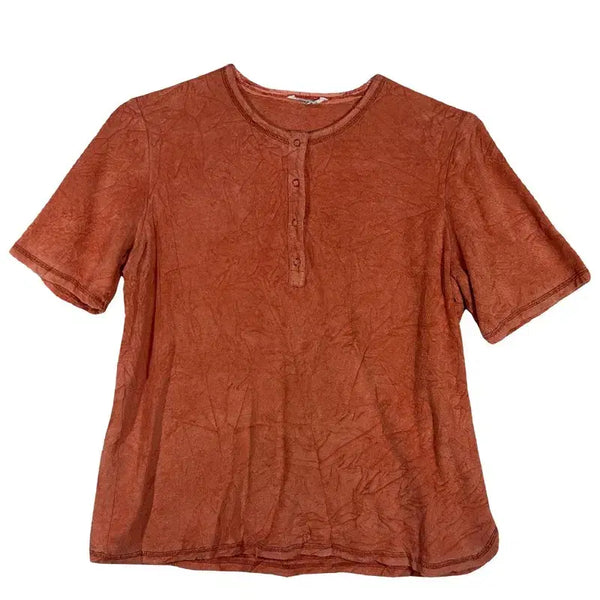 [BUNJANG] Washed Vintage Casual Summer Short Sleeve T-Shirt / 오렌지 반팔 티 워싱 빈티지 캐주얼 여름 상의 [M]
