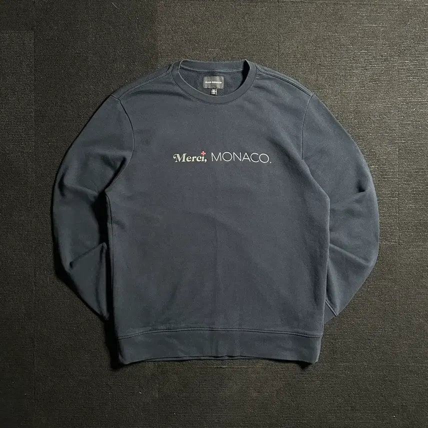 [BUNJANG] Club Monaco Navy Lettering Sweatshirt L / 클럽 모나코 네이비 레터링 맨투맨