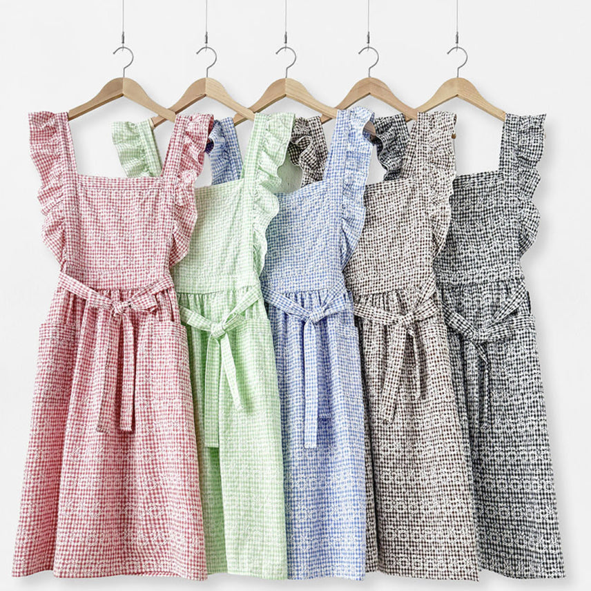 [BUNJANG] Checkered Frill Apron / 새상품)체크 프릴 앞치마