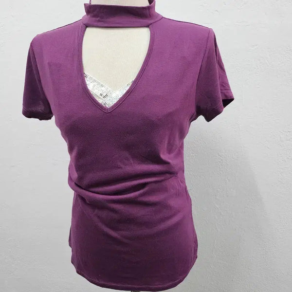 [BUNJANG] Terranova Short Sleeve T-Shirt Women's M Purple / TERRANOVA 반팔 티 여 M J6526