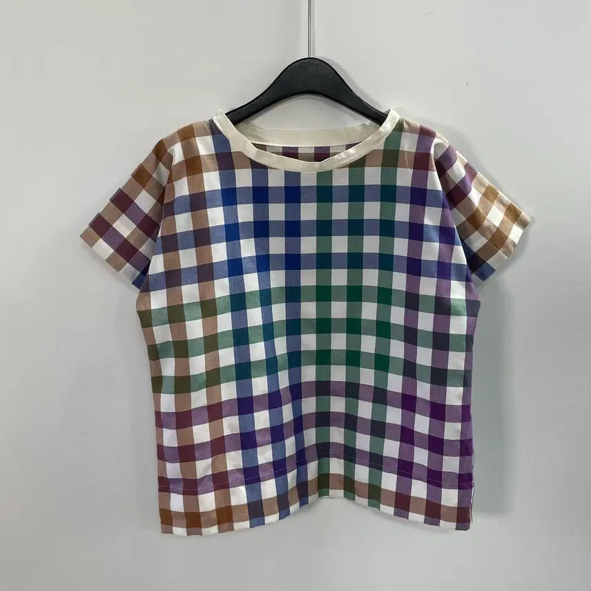 [BUNJANG] Comme des Garçons Tricot Check Short Sleeve T-Shirt Women's / 꼼데가르송 우먼스 트리콧 체크 반팔티 (on.1543)