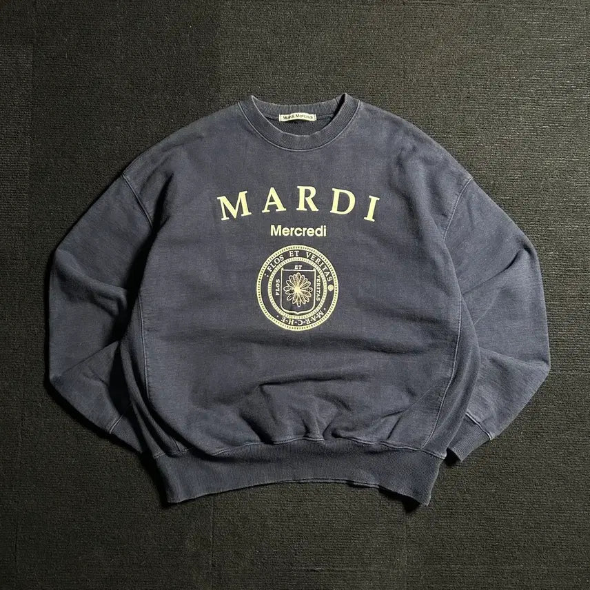 [BUNJANG] Mardi Mercredi Navy Sweatshirt / 마르디메크르디 네이비 맨투맨