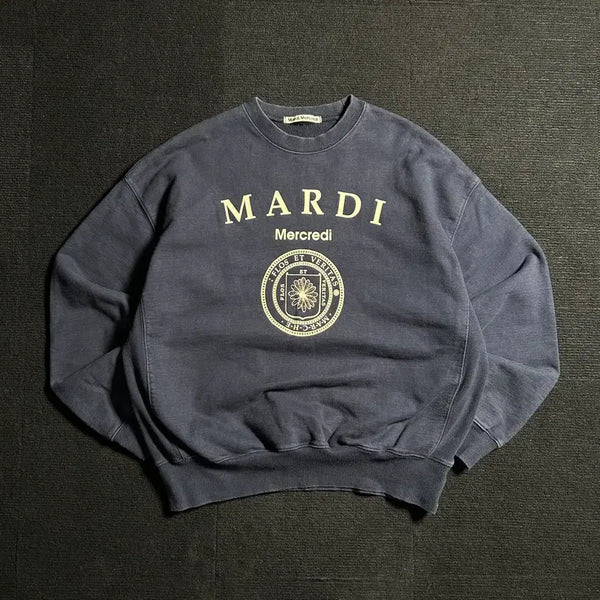 [BUNJANG] Mardi Mercredi Navy Sweatshirt / 마르디메크르디 네이비 맨투맨