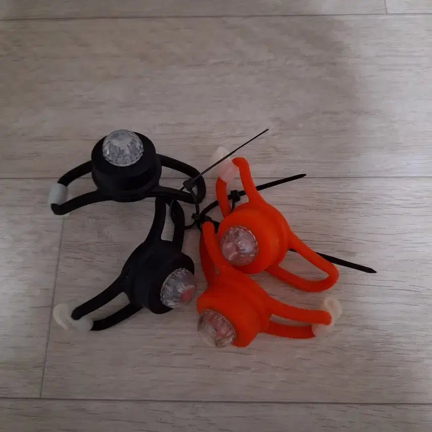 [BUNJANG] Bicycle Lights Set (Black/Orange) - 2 Pack / 자전거 라이트 2개 세트 (블랙/오렌지)