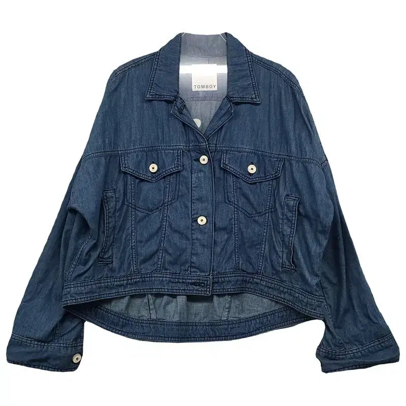 [BUNJANG] Tomboy Navy Summer Long Sleeve Jacket (Free Size) / 톰보이 네이비 여름 긴팔 자켓 F