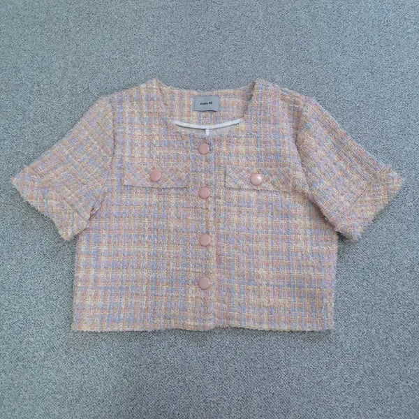 [BUNJANG] Vintage Tweed Short Sleeve Jacket / FREE 빈티지 반팔 트위드 자켓 | 0729B21