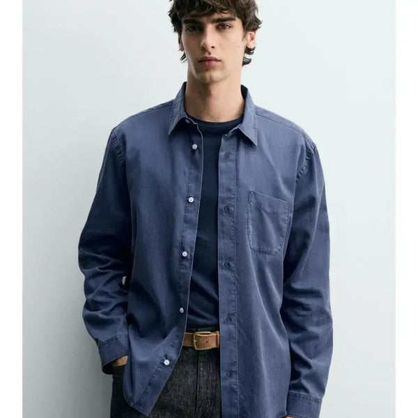 [BUNJANG] Zara Lyocell-Cotton Regular Fit Shirt L New / 자라 리오셀-코튼 레귤러핏 셔츠 L 새상품