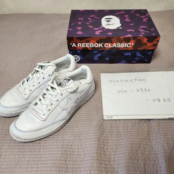 [BUNJANG] BAPE x Reebok Club C 85 Sneakers / 베이프BAPE/리복 클럽C 85/285