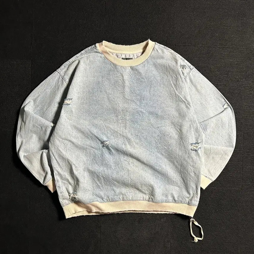 [BUNJANG] ZARA Light Blue Denim Sweatshirt / 자라 라이트블루 데님 맨투맨